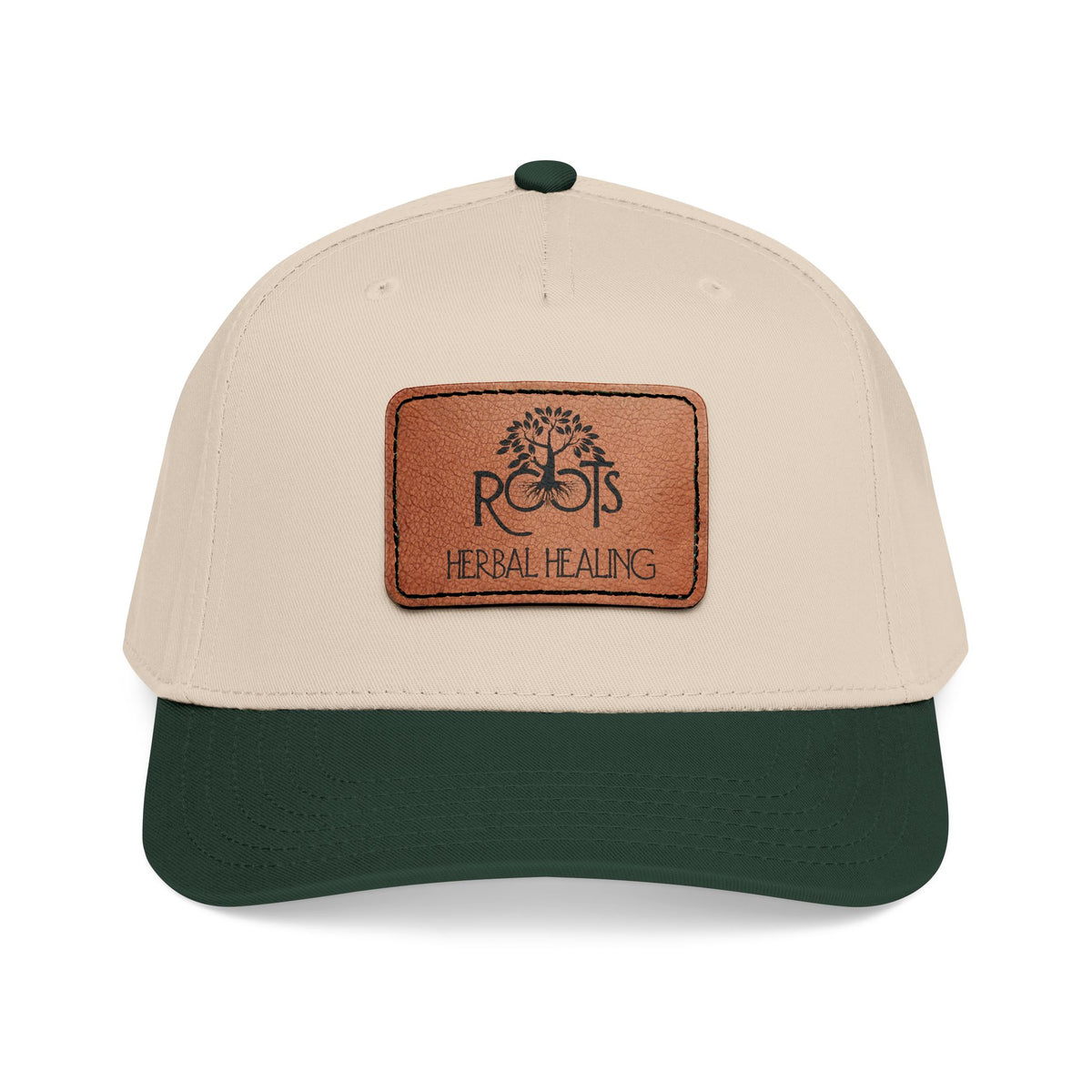 Baseball Cap with Leather Patch (Rectangle)